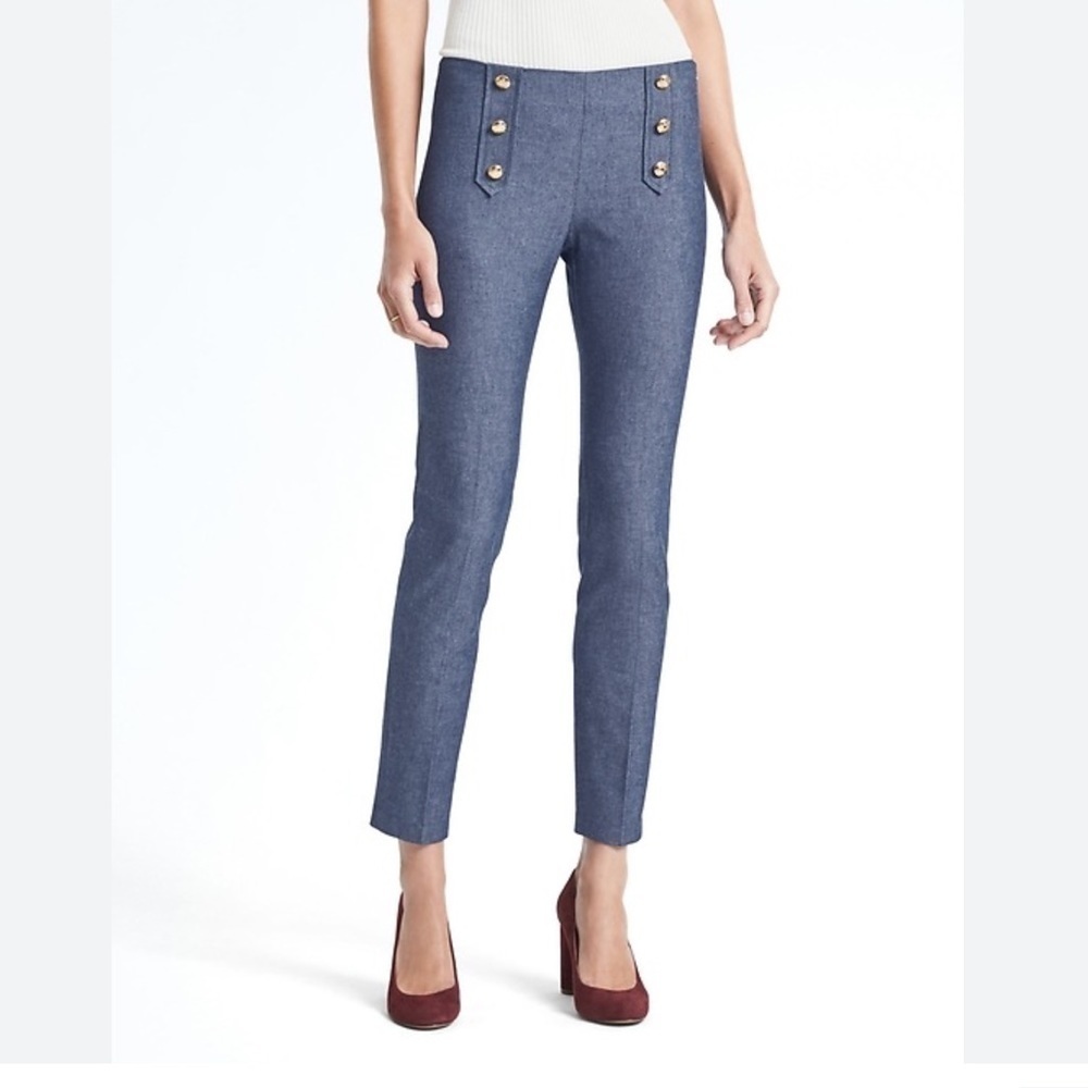Banana Republic Sloan Gold Button Sailor Pants size 4